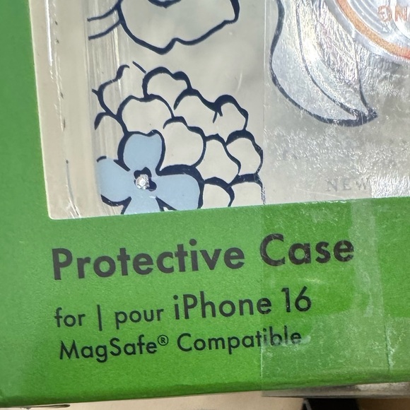 kate spade ♠️ Floral Protective Case - Blue black clear and tiny gems in flowers - Picture 2 of 5